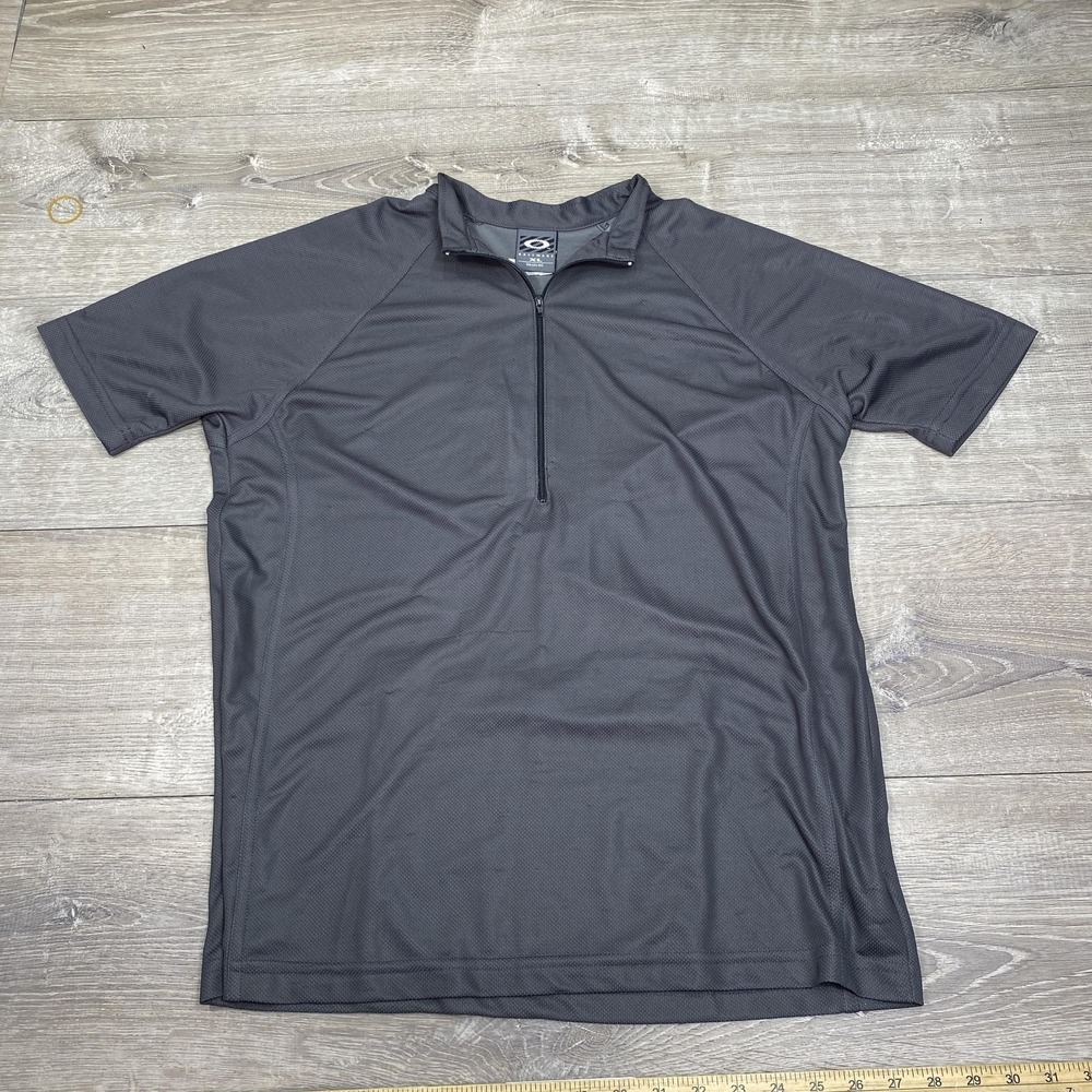 Oakley Software Shirt Mens XL Dark‎ Gray 1/4 Zip Short Sleeve Athletic Cycling